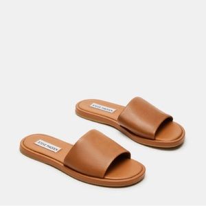 'KAYA’ brown leather slide sandals by Steve Madden ~ SZ 11